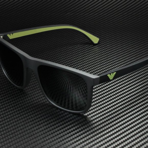Emporio Armani Men's Matte Black Green Sunglasses!